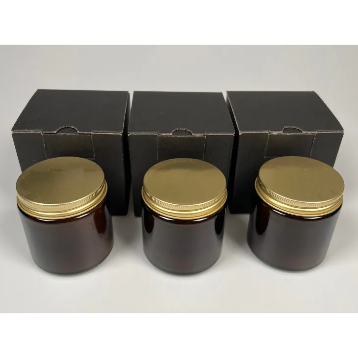 Świeca sojowa zapachowa w szkle brązowym - bawełniany knot 120 ml